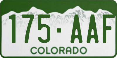 CO license plate 175AAF