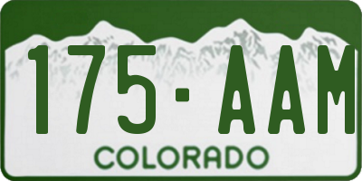 CO license plate 175AAM