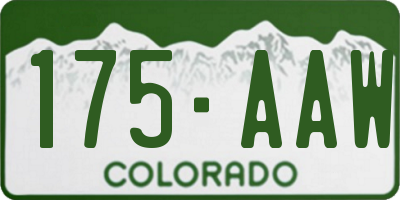 CO license plate 175AAW
