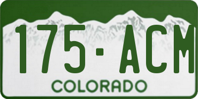 CO license plate 175ACM