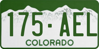 CO license plate 175AEL