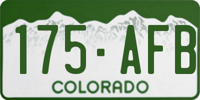 CO license plate 175AFB