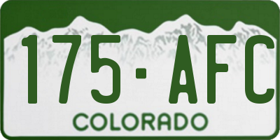 CO license plate 175AFC