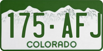 CO license plate 175AFJ