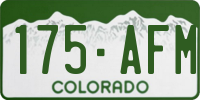 CO license plate 175AFM