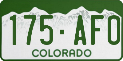 CO license plate 175AFO