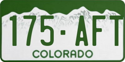 CO license plate 175AFT