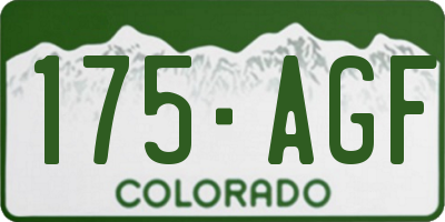 CO license plate 175AGF