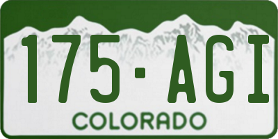 CO license plate 175AGI
