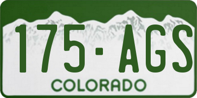 CO license plate 175AGS