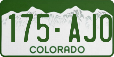 CO license plate 175AJO