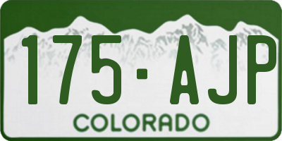 CO license plate 175AJP