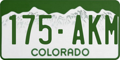 CO license plate 175AKM