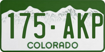 CO license plate 175AKP
