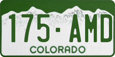 CO license plate 175AMD