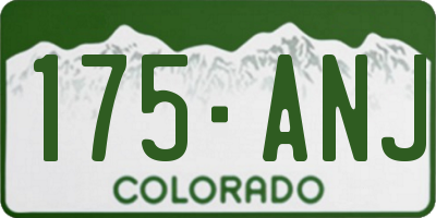 CO license plate 175ANJ