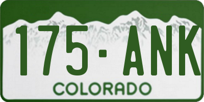 CO license plate 175ANK