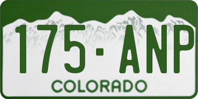 CO license plate 175ANP