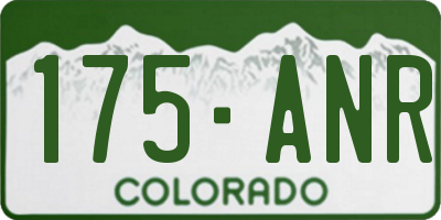 CO license plate 175ANR