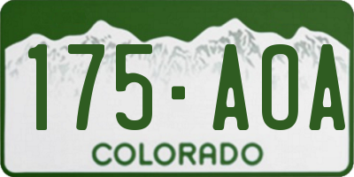 CO license plate 175AOA