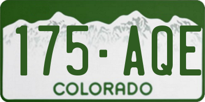 CO license plate 175AQE