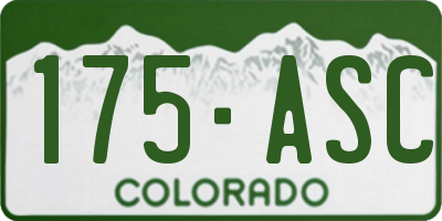 CO license plate 175ASC
