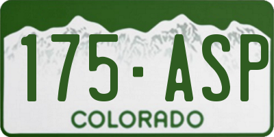 CO license plate 175ASP