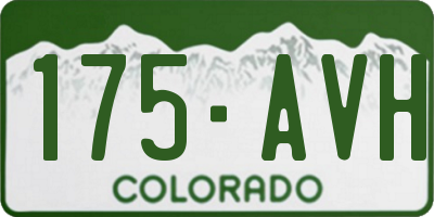 CO license plate 175AVH