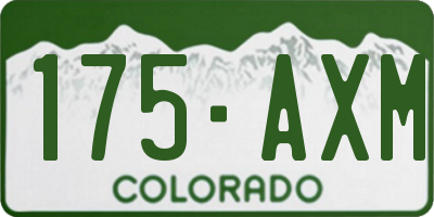 CO license plate 175AXM