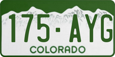 CO license plate 175AYG