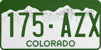 CO license plate 175AZX