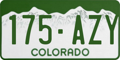 CO license plate 175AZY