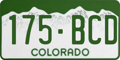 CO license plate 175BCD