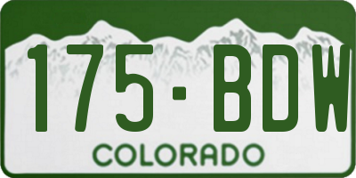 CO license plate 175BDW
