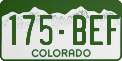 CO license plate 175BEF