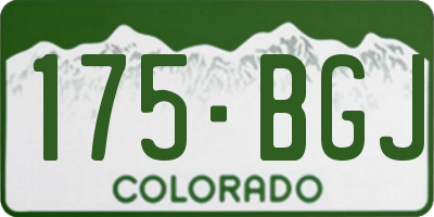 CO license plate 175BGJ