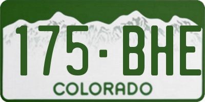 CO license plate 175BHE