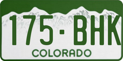 CO license plate 175BHK