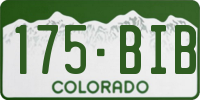 CO license plate 175BIB