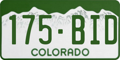 CO license plate 175BID