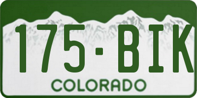 CO license plate 175BIK
