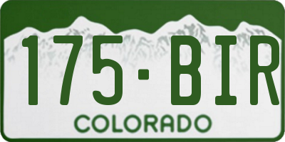 CO license plate 175BIR