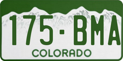 CO license plate 175BMA
