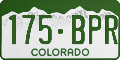 CO license plate 175BPR