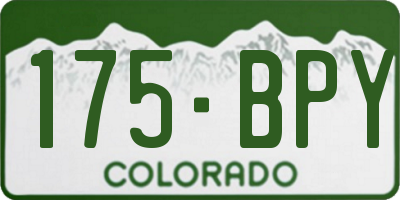 CO license plate 175BPY