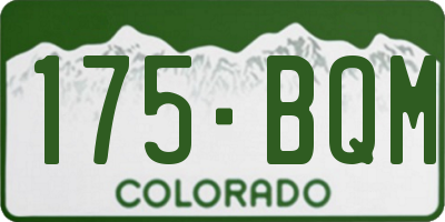 CO license plate 175BQM