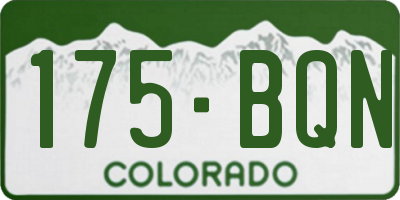 CO license plate 175BQN