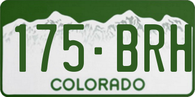 CO license plate 175BRH