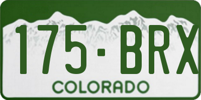 CO license plate 175BRX