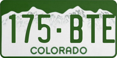 CO license plate 175BTE